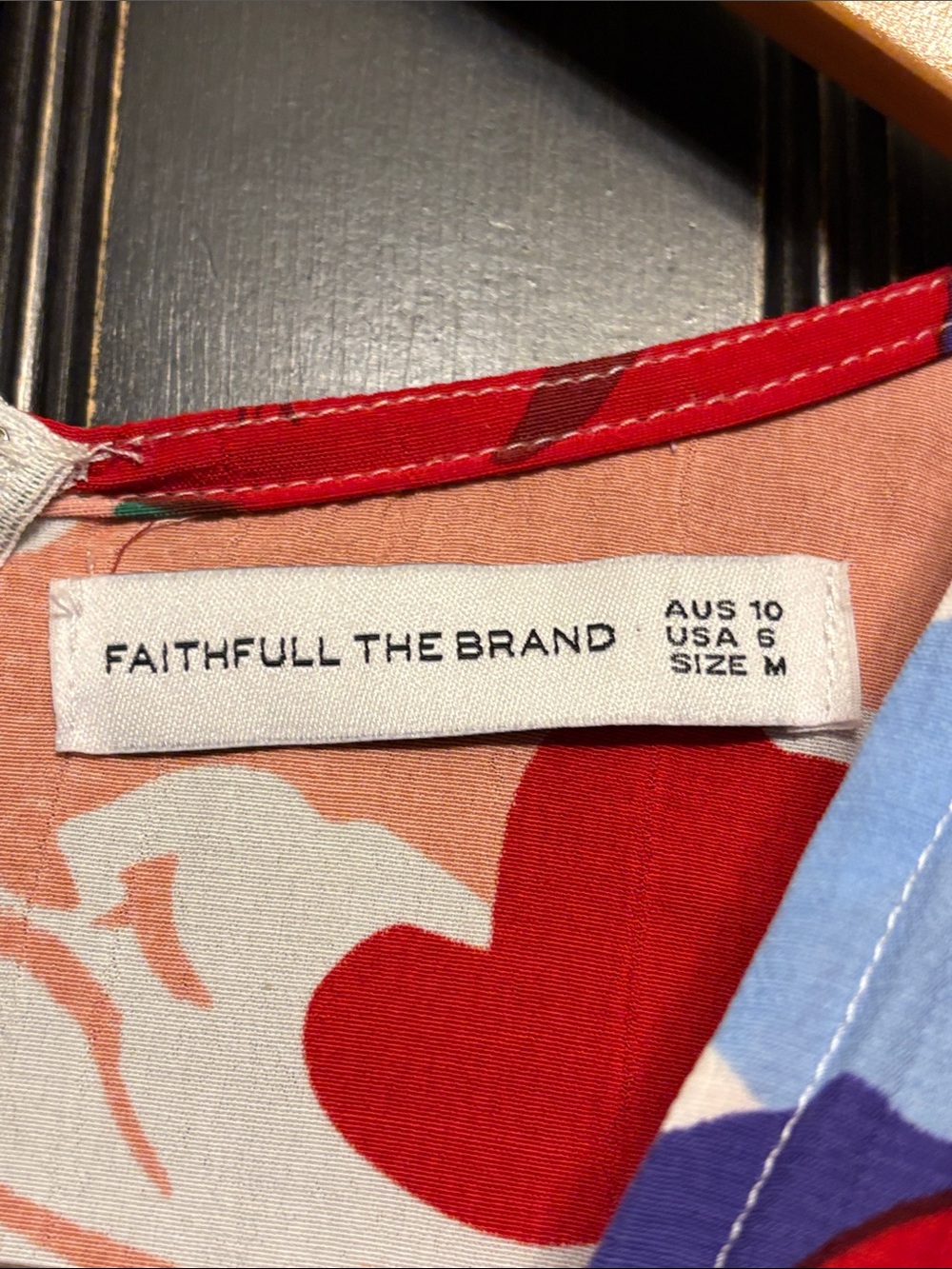 Faithfull the Brand Red Multi Floral V-Neck Maxi Dress with Puff Sleeves - Picture 2 of 10